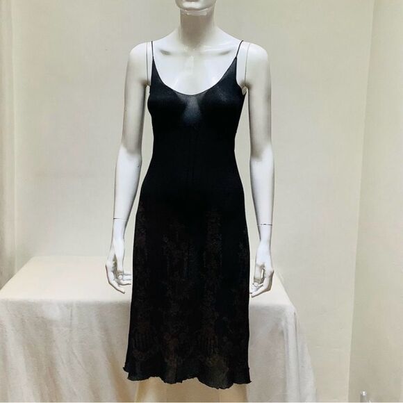 BODYCON SHEER PEACOCK BLUE ITALY SHEER TANK SLIP DRESS MEDIUM - Picture 4 of 9